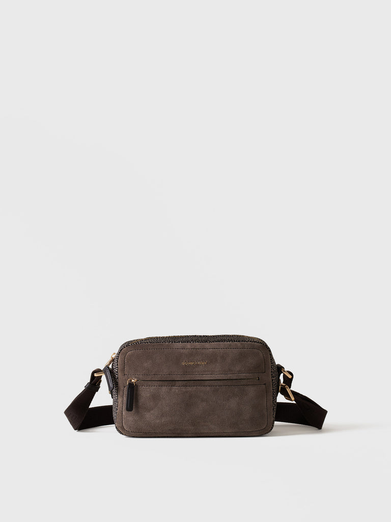 Borsa a tracolla in tessuto Op e Pelle - B-CLUB CAMERA CASE SMALL - Borbonese