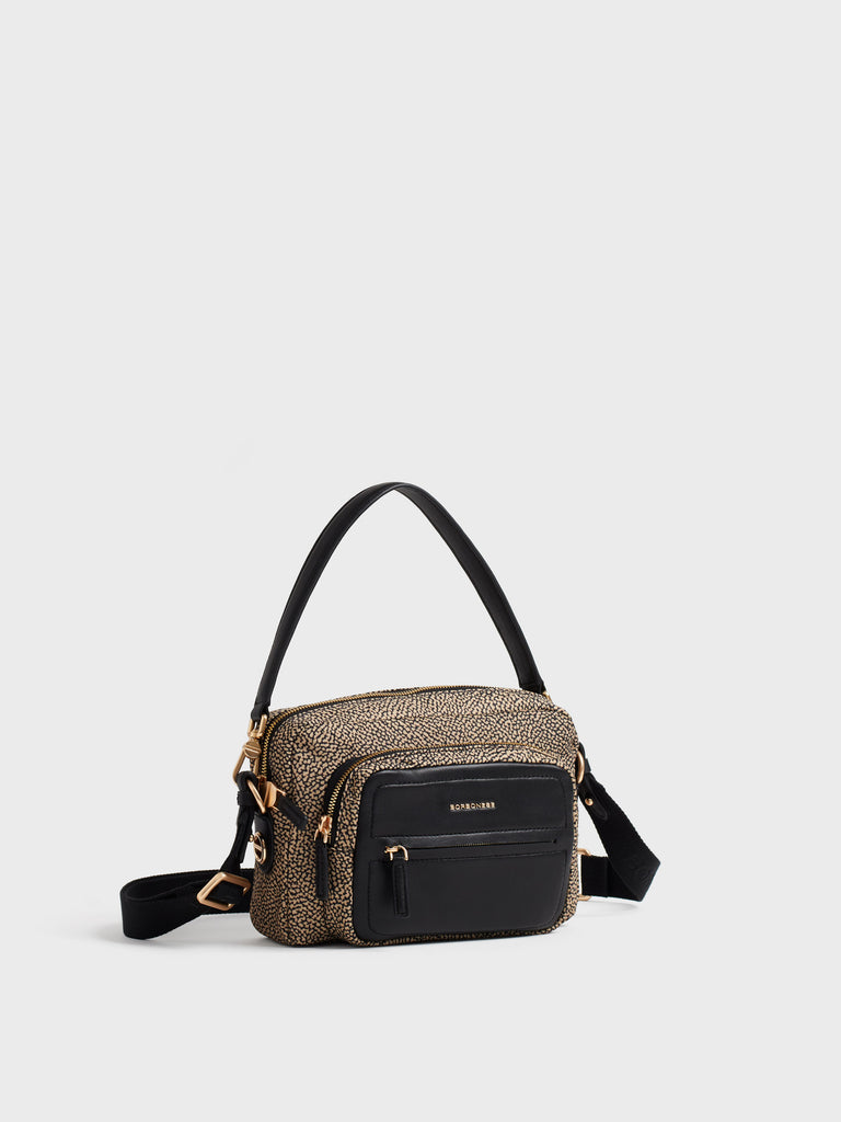 Borsa a tracolla in tessuto Op e Pelle - B-CLUB CAMERA CASE SMALL - Borbonese