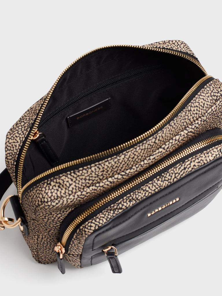 Borsa a tracolla in tessuto Op e Pelle - B-CLUB CAMERA CASE SMALL - Borbonese