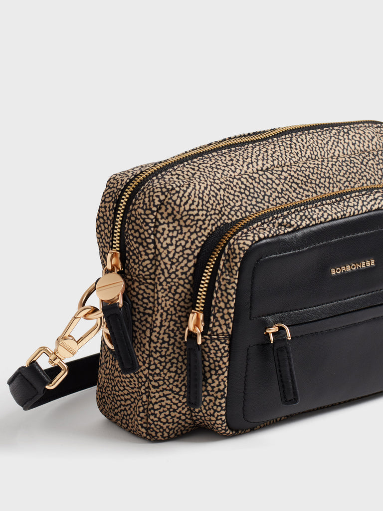 Borsa a tracolla in tessuto Op e Pelle - B-CLUB CAMERA CASE SMALL - Borbonese