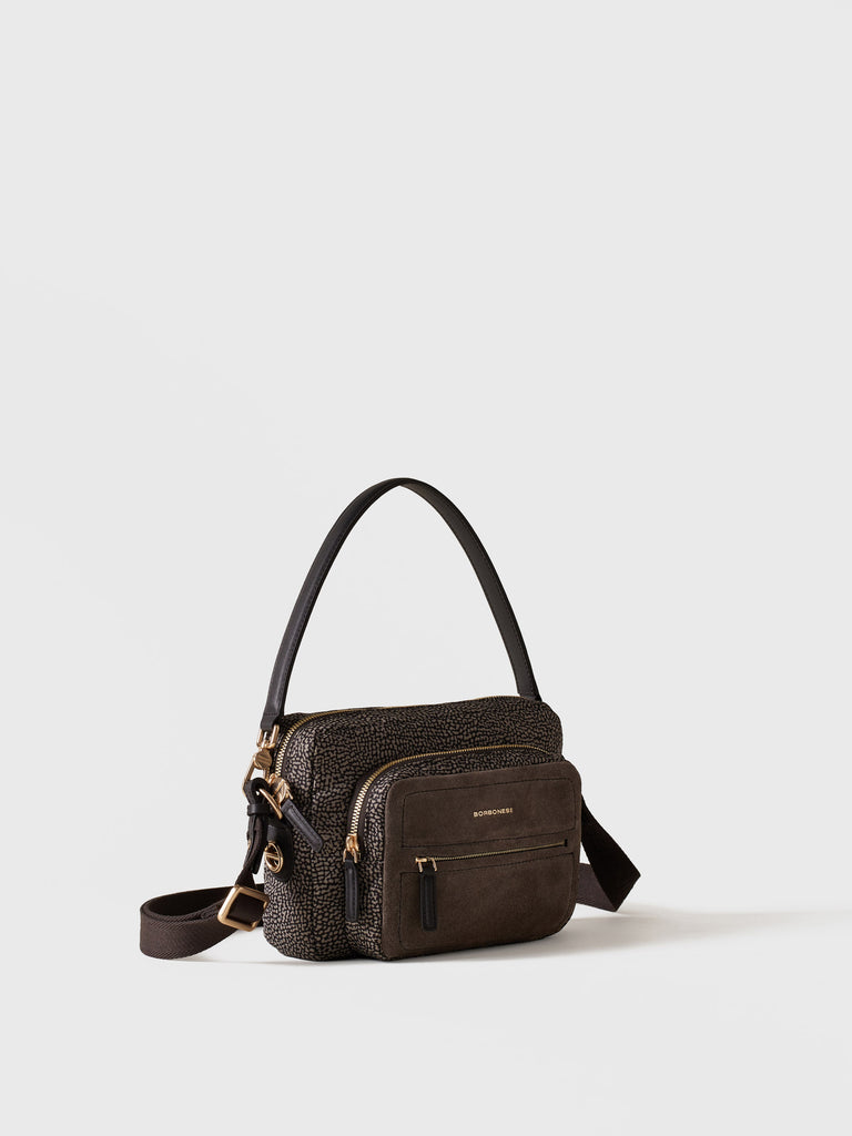 Borsa a tracolla in tessuto Op e Pelle - B-CLUB CAMERA CASE SMALL - Borbonese