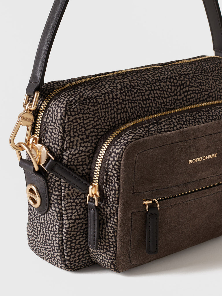 Borsa a tracolla in tessuto Op e Pelle - B-CLUB CAMERA CASE SMALL - Borbonese