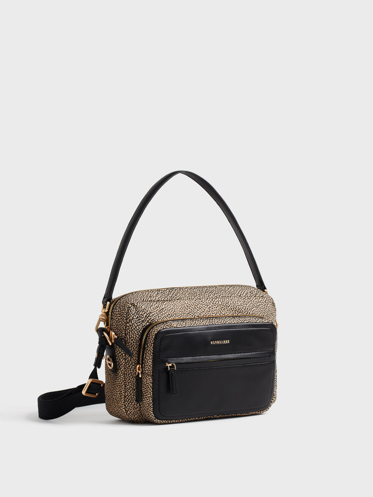 Borsa a tracolla in tessuto Op e Pelle - B-CLUB CAMERA CASE MEDIUM - Borbonese