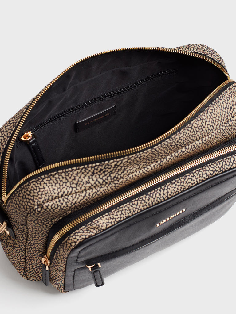 Borsa a tracolla in tessuto Op e Pelle - B-CLUB CAMERA CASE MEDIUM - Borbonese