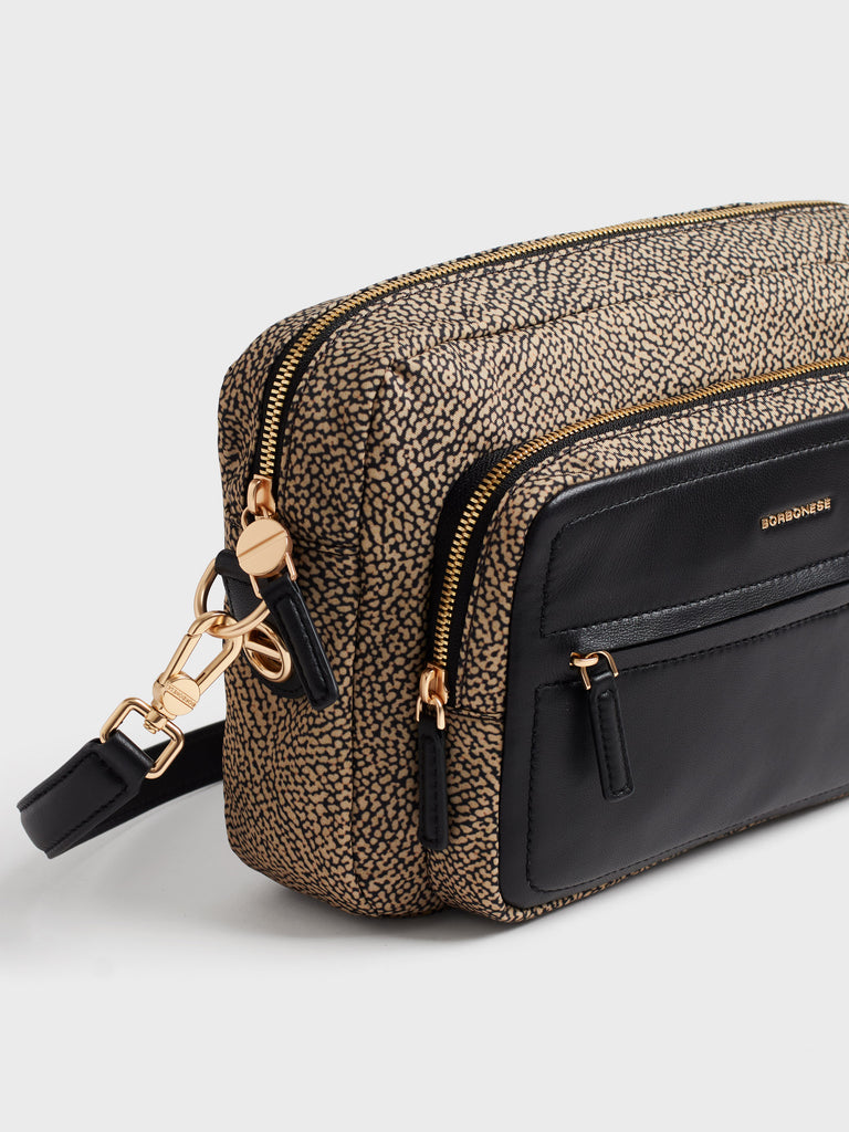 Borsa a tracolla in tessuto Op e Pelle - B-CLUB CAMERA CASE MEDIUM - Borbonese