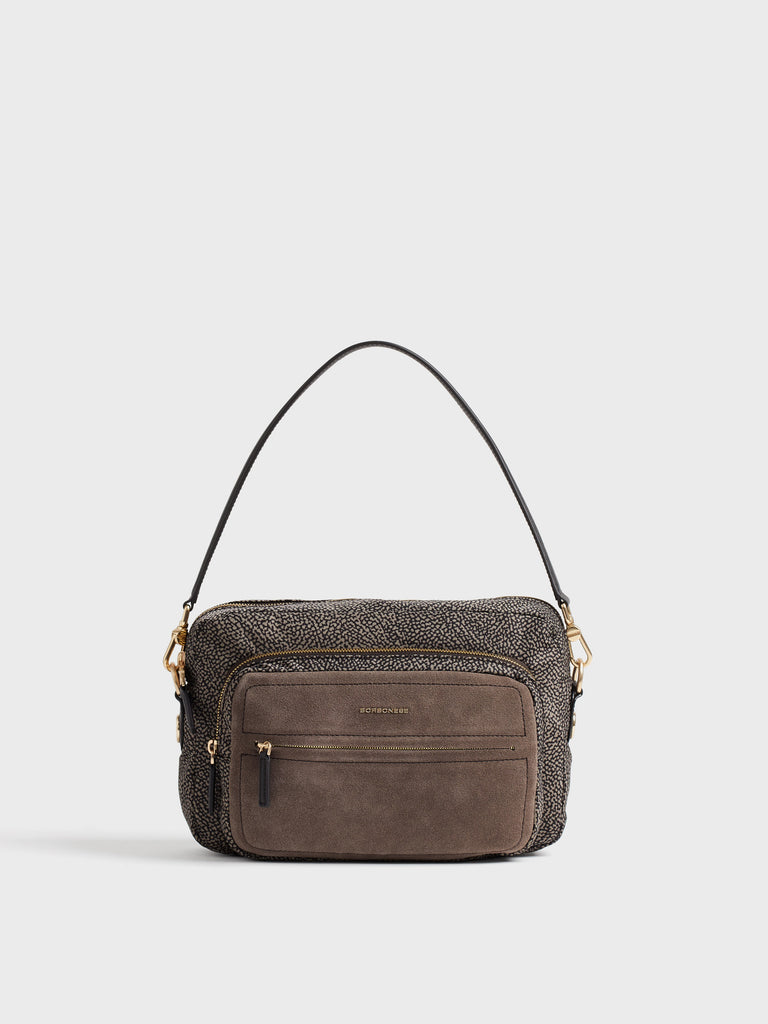 Borsa a tracolla in tessuto Op e Pelle - B-CLUB CAMERA CASE MEDIUM - Borbonese