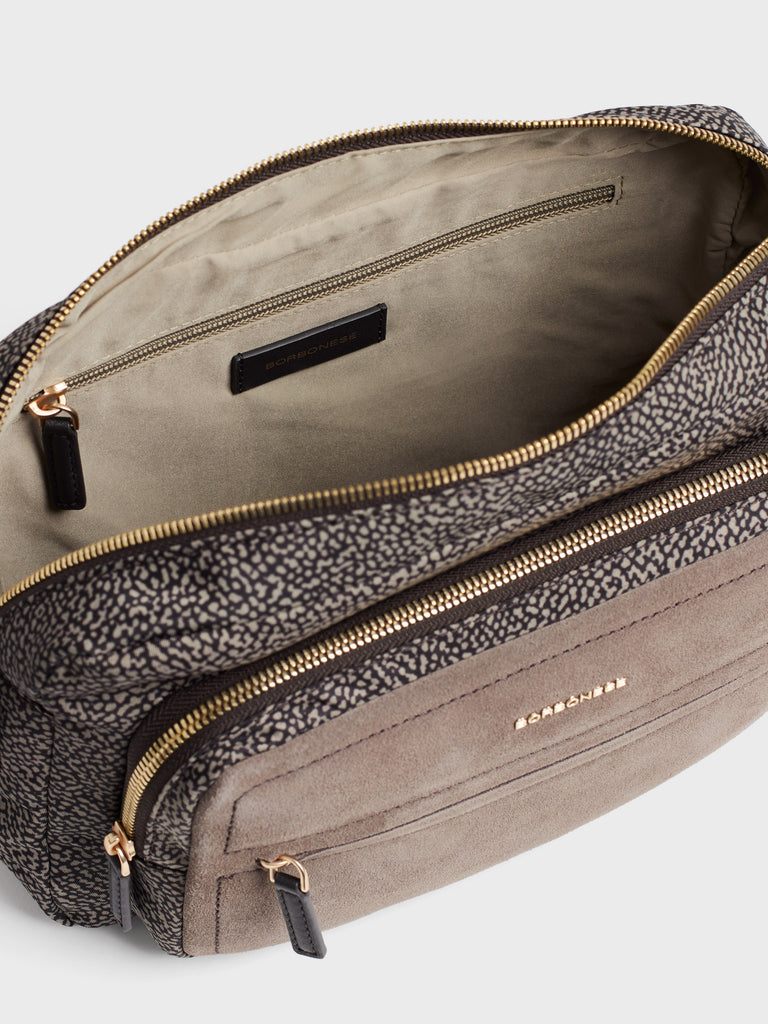 Borsa a tracolla in tessuto Op e Pelle - B-CLUB CAMERA CASE MEDIUM - Borbonese