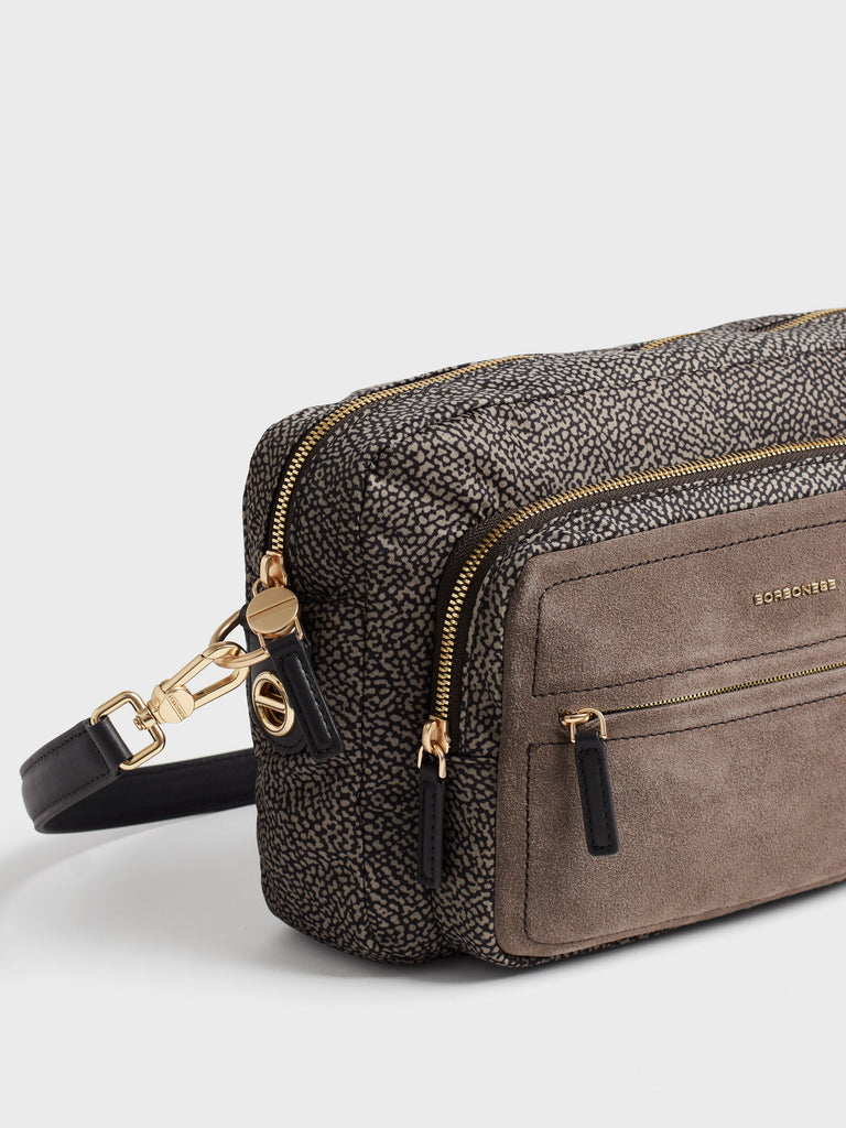 Borsa a tracolla in tessuto Op e Pelle - B-CLUB CAMERA CASE MEDIUM - Borbonese