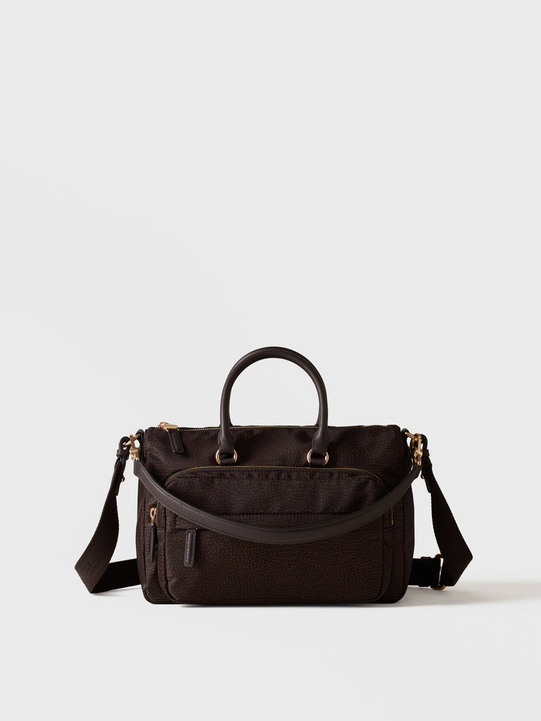 Borsa a tracolla in tessuto Op - B-CLUB BAULETTO MEDIUM - Borbonese