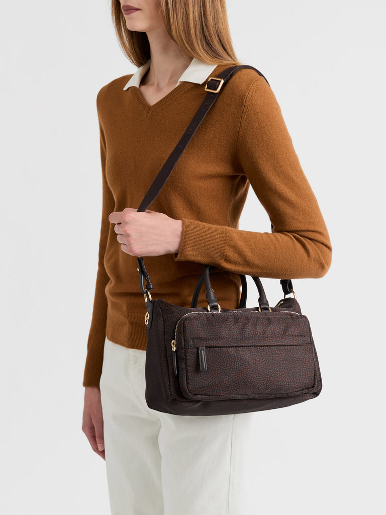 Borsa a tracolla in tessuto Op - B-CLUB BAULETTO MEDIUM - Borbonese