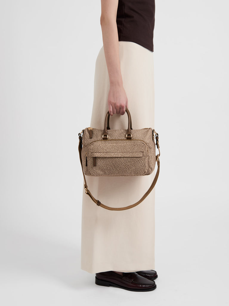 Shoulder bag in fabric Op - B-CLUB TOP CASE MEDIUM - Borbonese