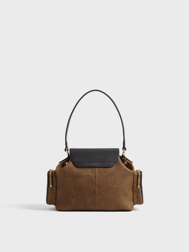 Borsa a tracolla in tela rivestita Op e pelle - URBAN TRACOLLA SMALL - Borbonese
