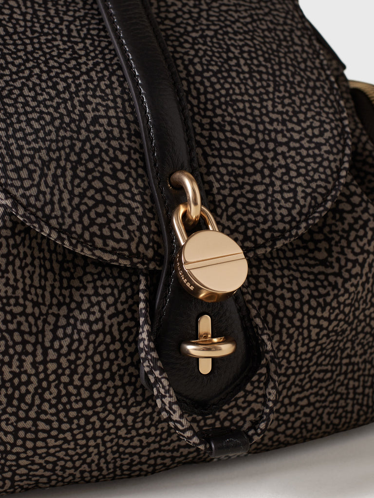Shoulder bag in Op fabric and leather - POCHE SMALL CROSSOVERS - Borbonese