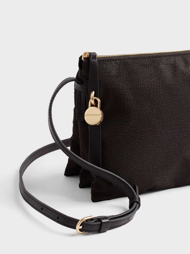 Borsa a tracolla in tessuto stamoa Op e Pelle - POCHE CROSSOVER MEDIUM - Borbonese