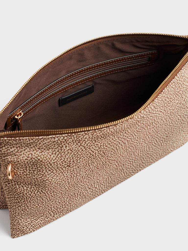 Borsa a tracolla in tessuto stamoa Op e Pelle - POCHE CROSSOVER MEDIUM - Borbonese