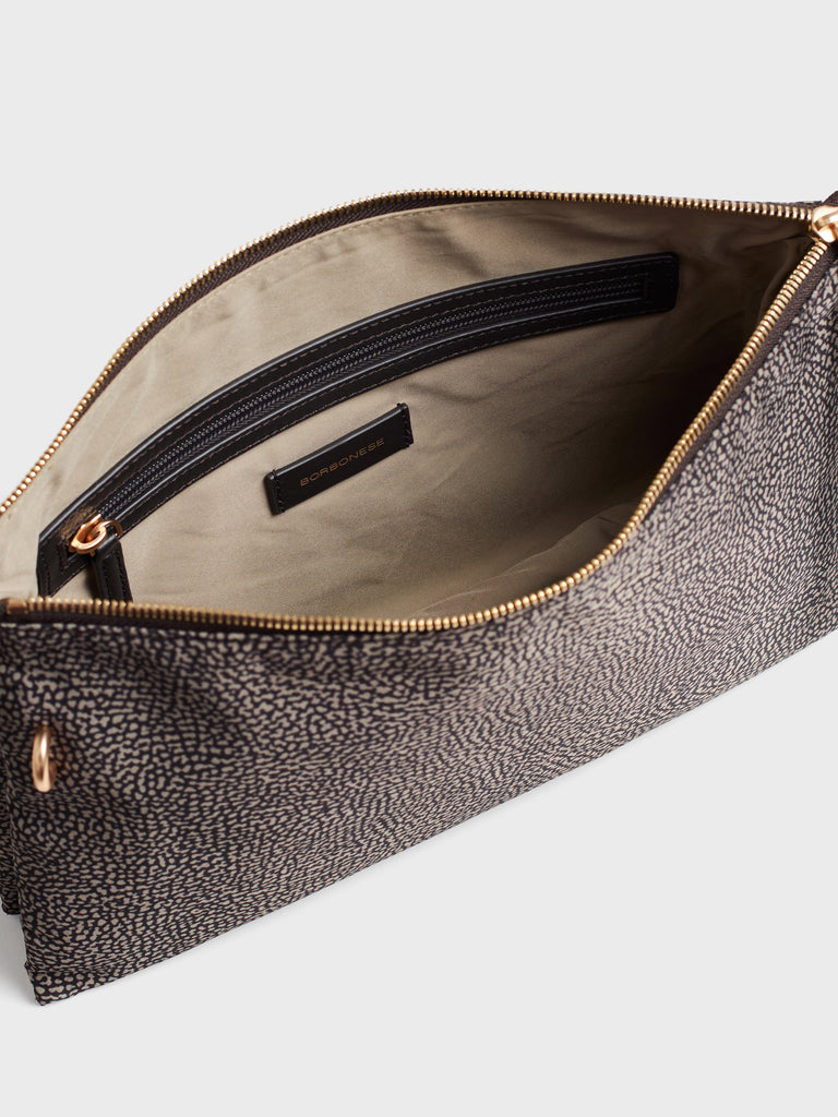 Borsa a tracolla in tessuto stamoa Op e Pelle - POCHE CROSSOVER MEDIUM - Borbonese