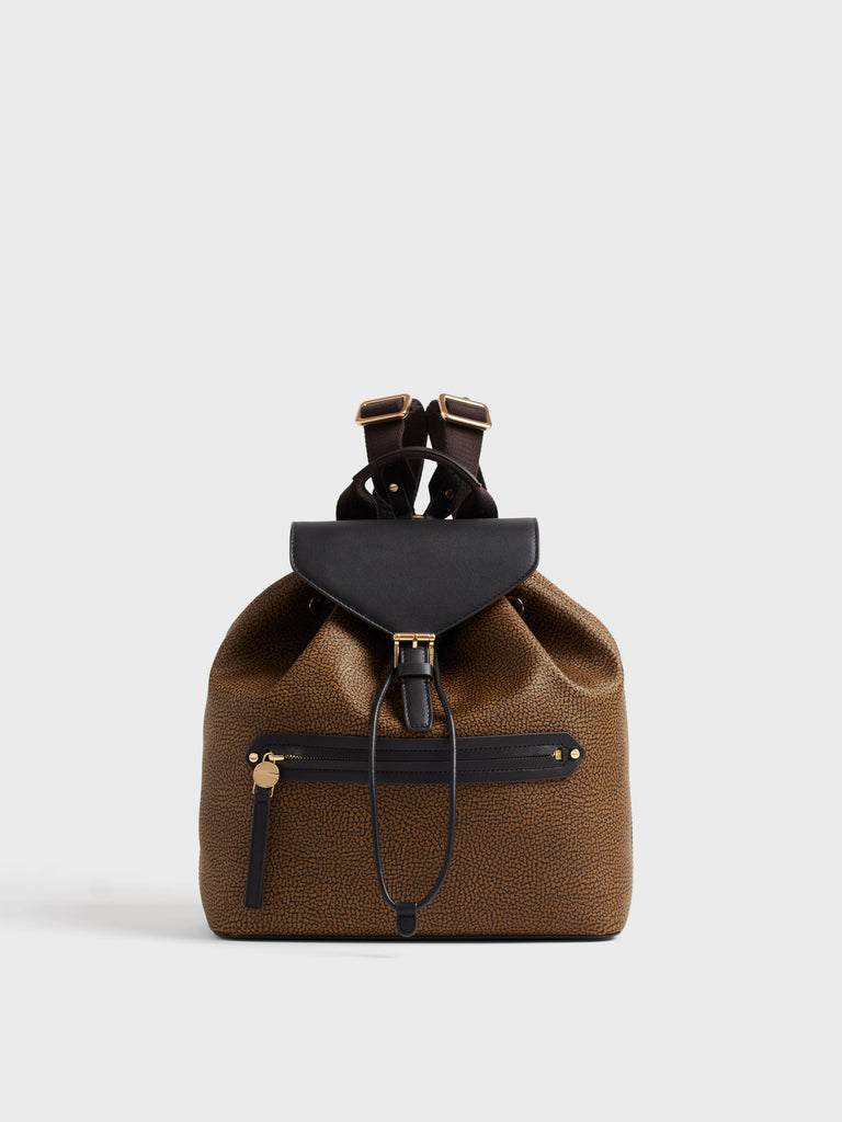 Backpack in Op and Leather coated canvas - URBAN BACKPACK - Borbonese