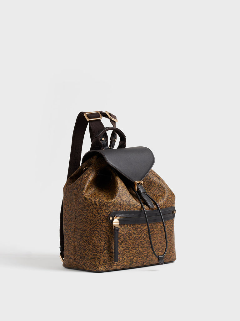 Backpack in Op and Leather coated canvas - URBAN BACKPACK - Borbonese