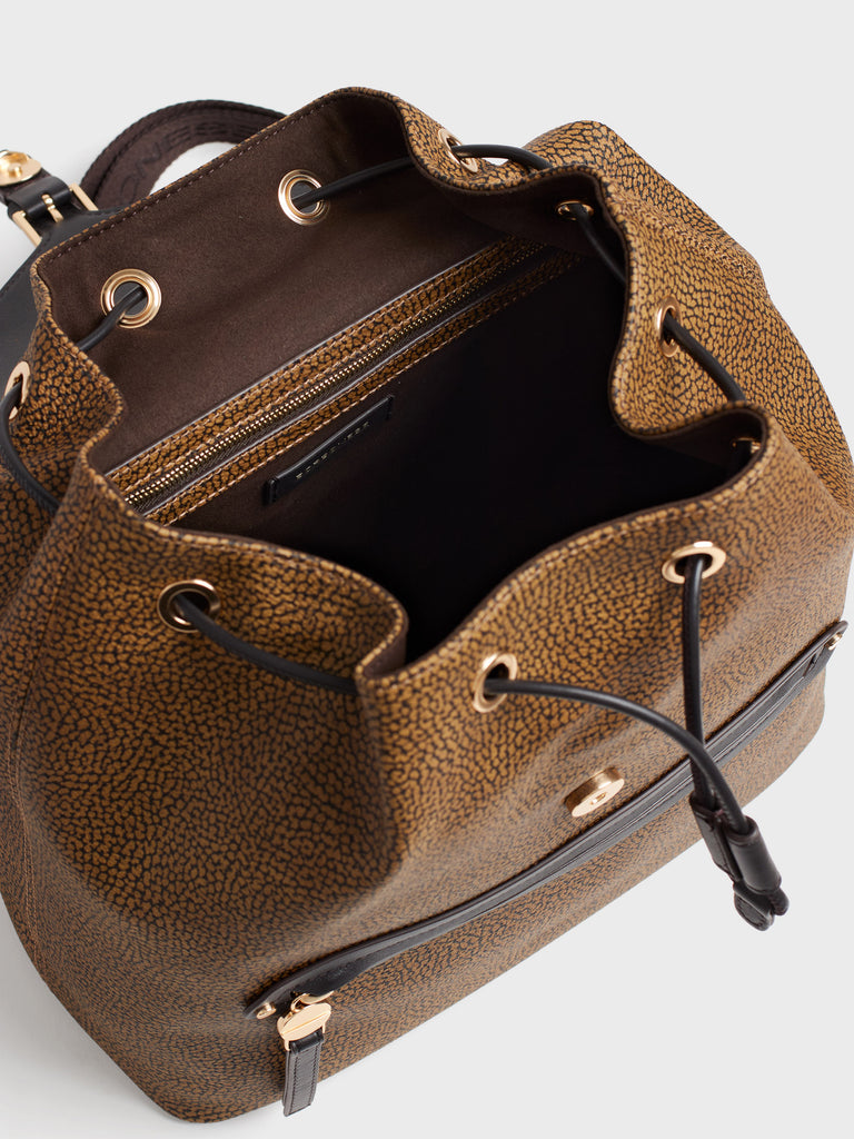 Backpack in Op and Leather coated canvas - URBAN BACKPACK - Borbonese