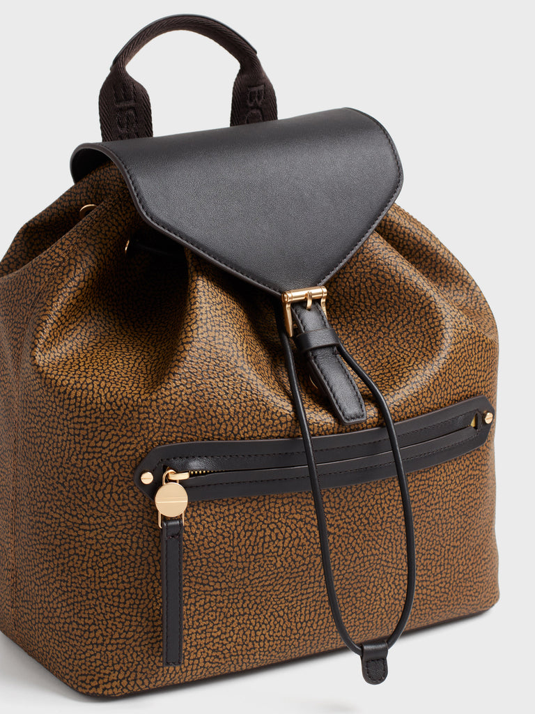 Backpack in Op and Leather coated canvas - URBAN BACKPACK - Borbonese