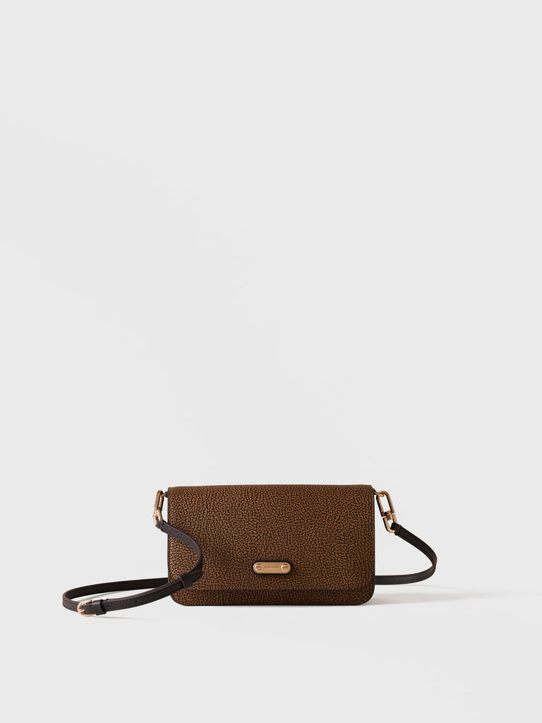 Shoulder bag in Op coated canvas and leather - URBAN MINI BAG - Borbonese
