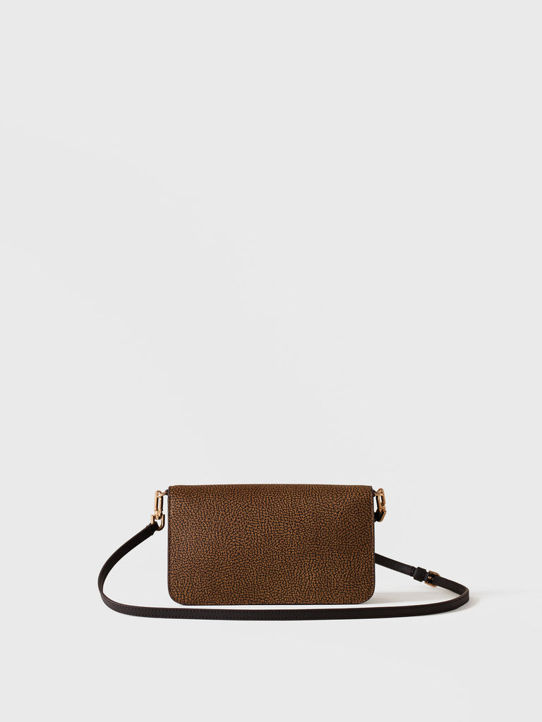 Shoulder bag in Op coated canvas and leather - URBAN MINI BAG - Borbonese
