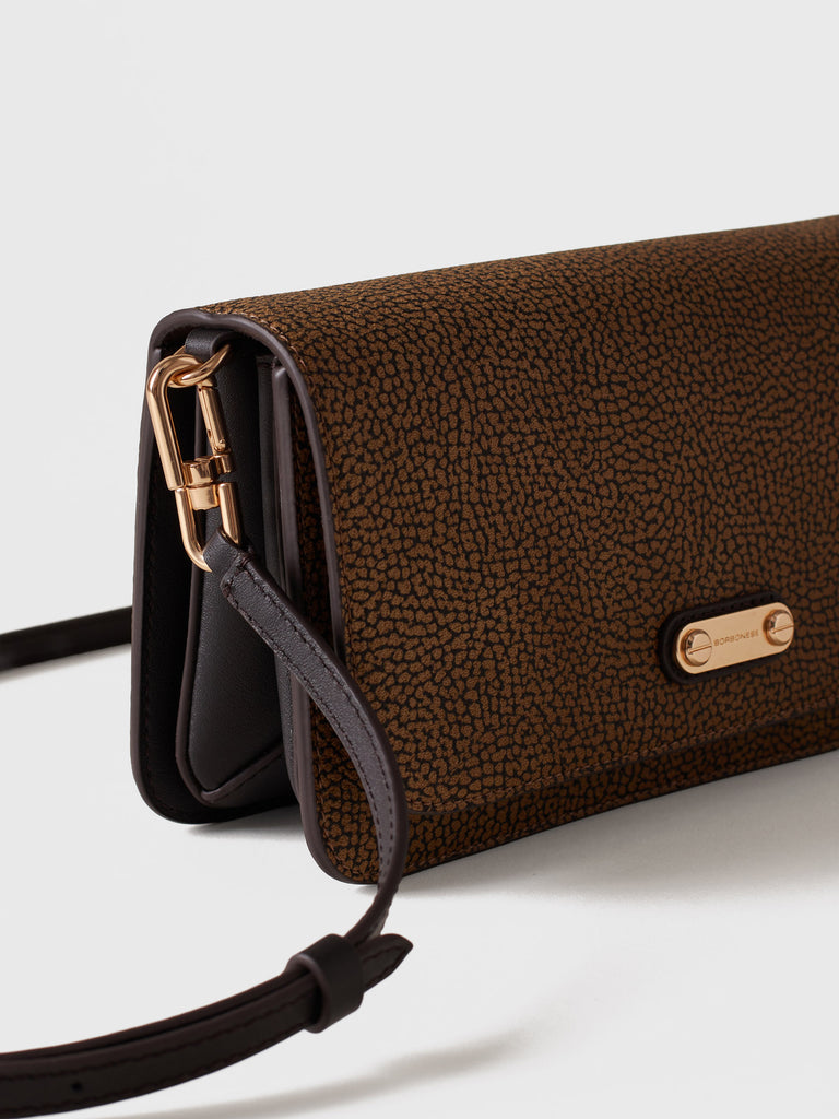 Shoulder bag in Op coated canvas and leather - URBAN MINI BAG - Borbonese