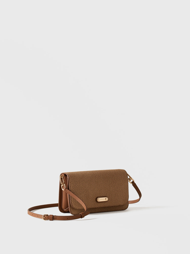 Shoulder bag in Op coated canvas and leather - URBAN MINI BAG - Borbonese