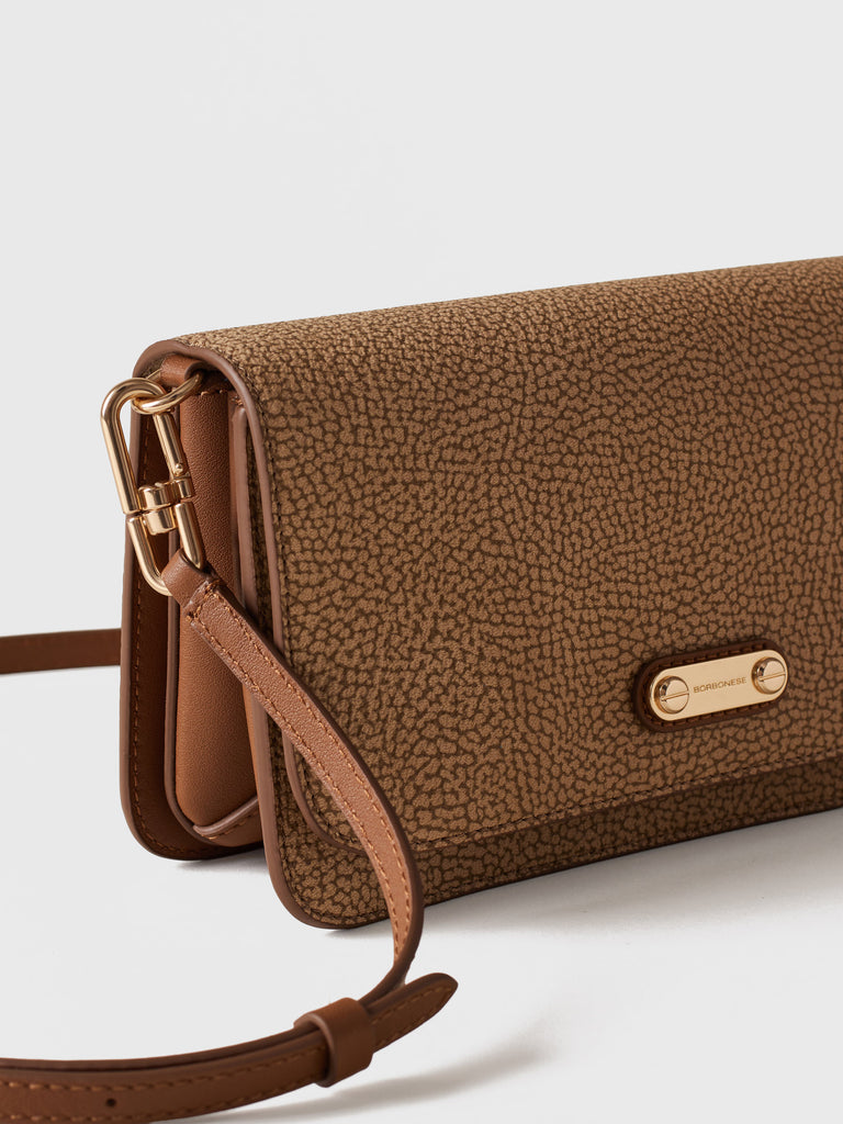 Shoulder bag in Op coated canvas and leather - URBAN MINI BAG - Borbonese
