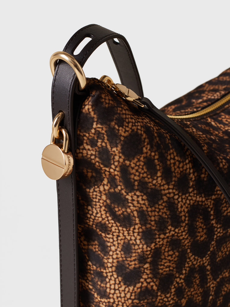 Borsa a tracolla in tessuto stampa Op e animalier - PRIVE TRACOLLA SMALL - Borbonese