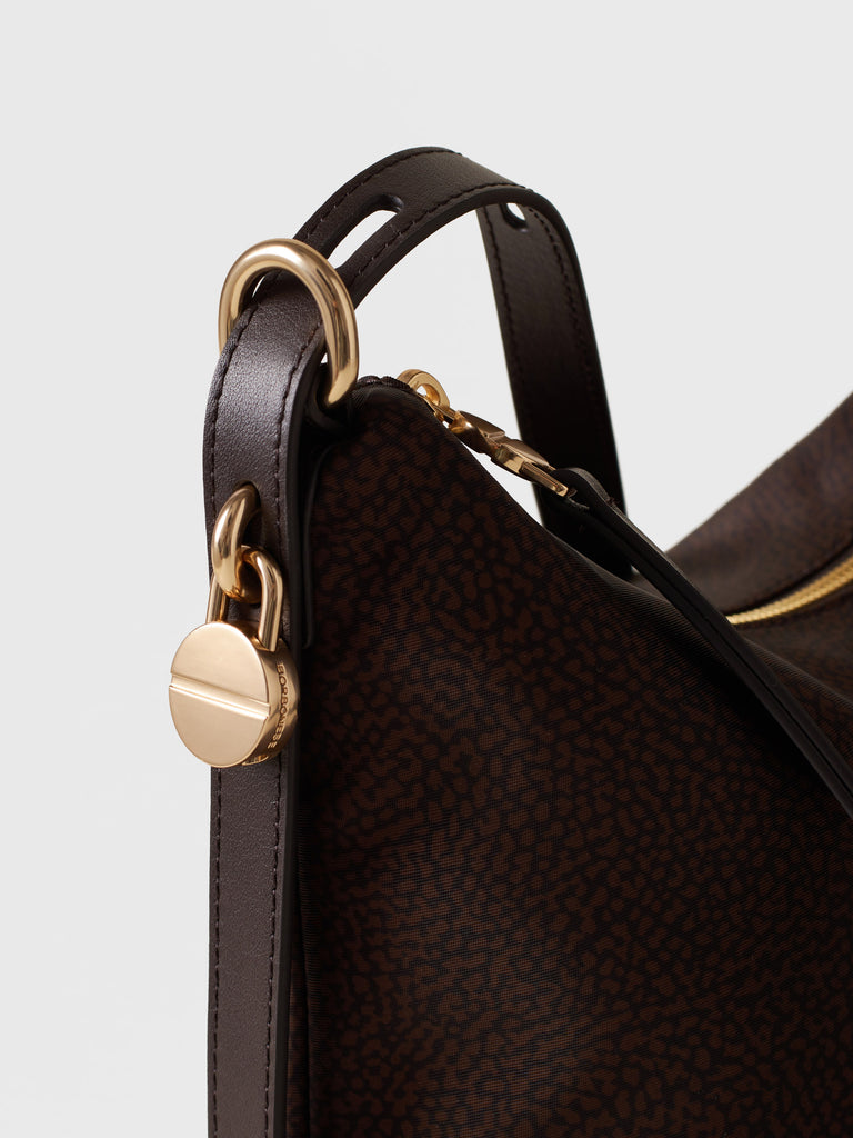 Borsa a tracolla in ressuto Op e animalier - PRIVE TRACOLLA SMALL - Borbonese