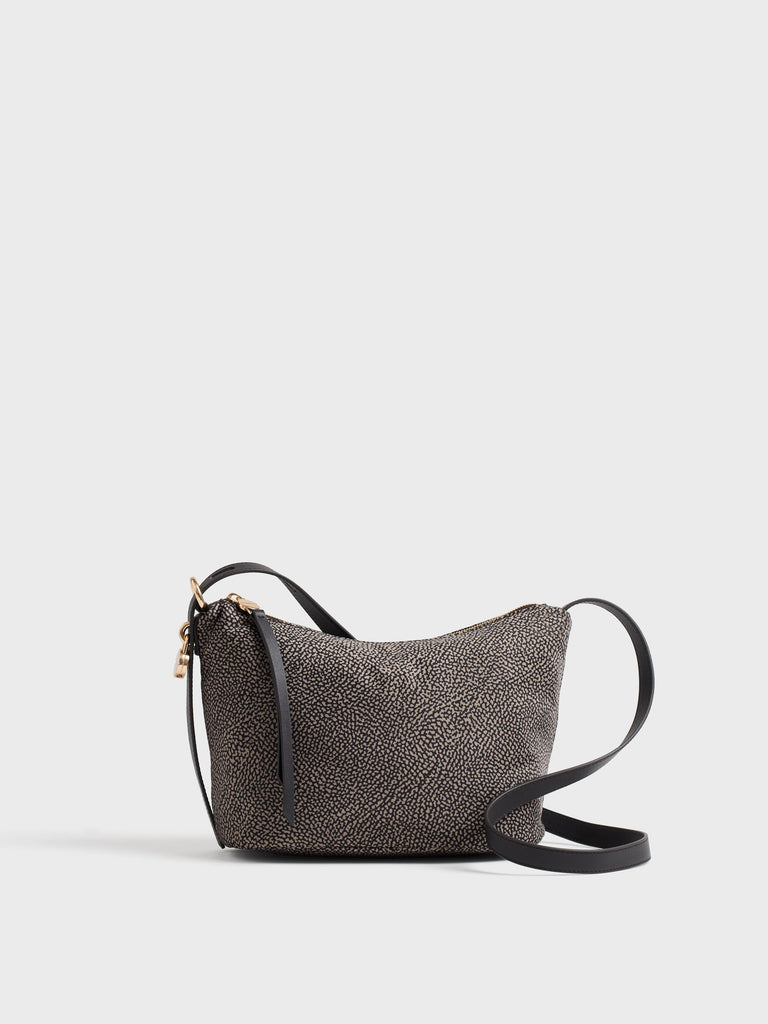Borsa a tracolla in tessuto Op e animalier - PRIVE TRACOLLA SMALL - Borbonese