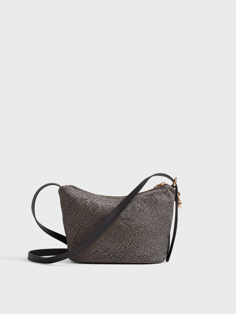 Borsa a tracolla in tessuto Op e animalier - PRIVE TRACOLLA SMALL - Borbonese