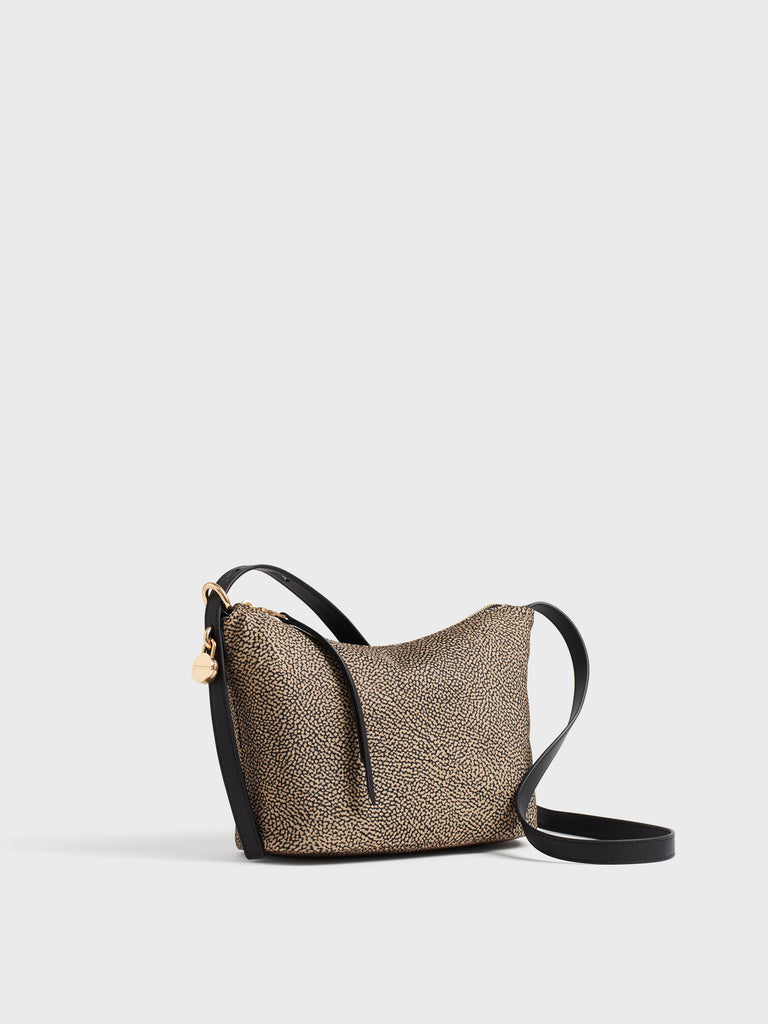 Borsa a tracolla in tessuto Op e animalier - PRIVE TRACOLLA SMALL - Borbonese
