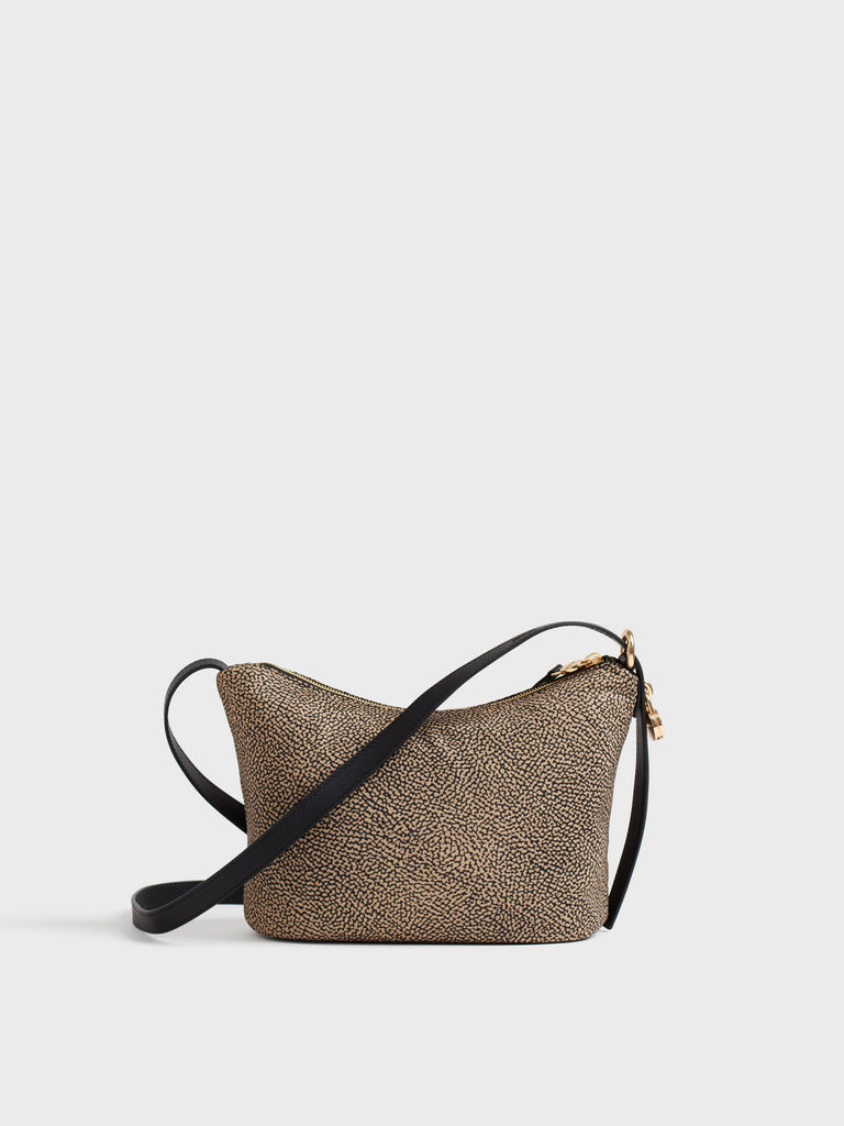 Borsa a tracolla in tessuto Op e animalier - PRIVE TRACOLLA SMALL - Borbonese
