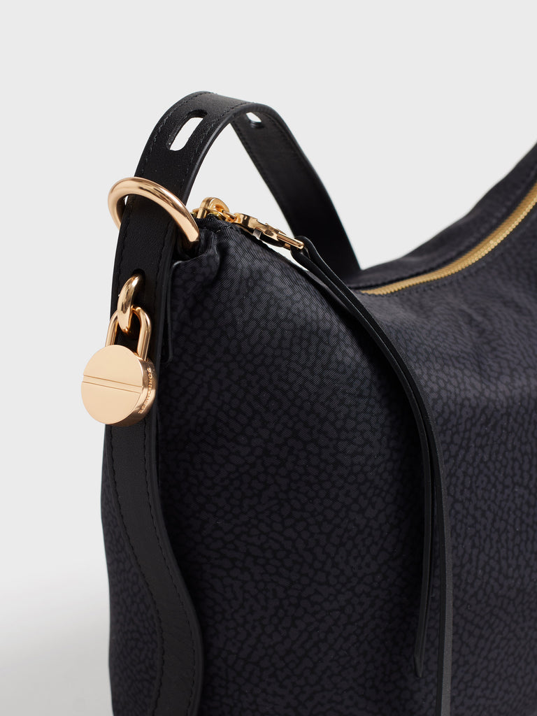 Borsa a tracolla in tessuto Op e animalier - PRIVE TRACOLLA SMALL - Borbonese