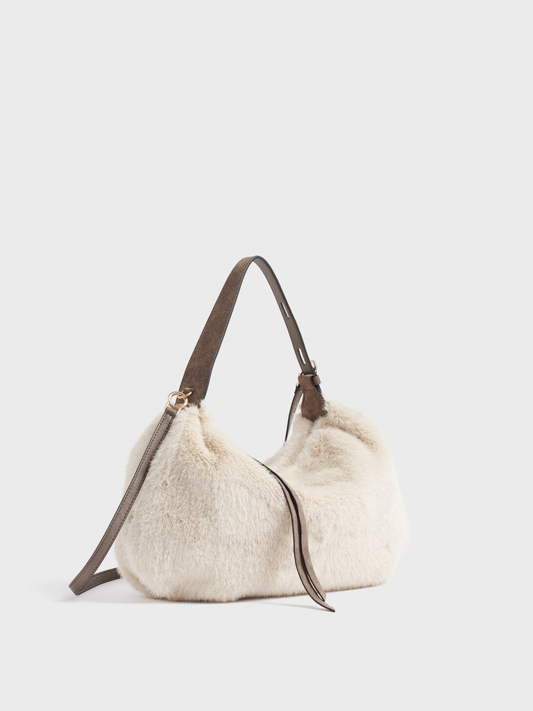 Borsa a mano in Faux fur - PRIVE BORSA HOBO SMALL - Borbonese