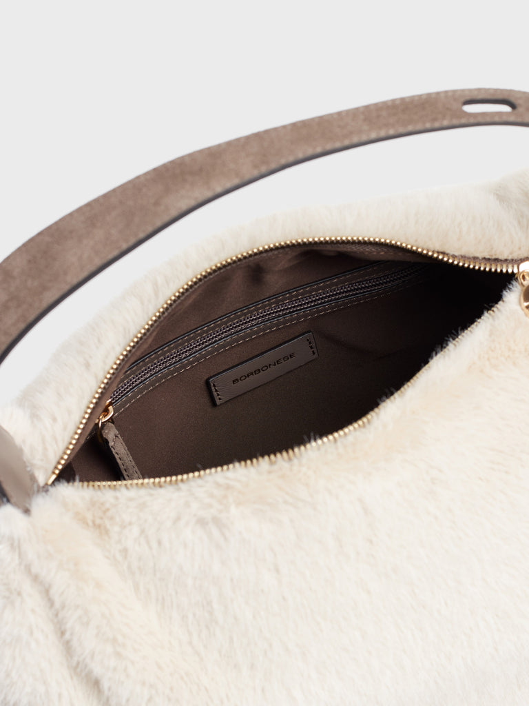 Borsa a mano in Faux fur - PRIVE BORSA HOBO SMALL - Borbonese