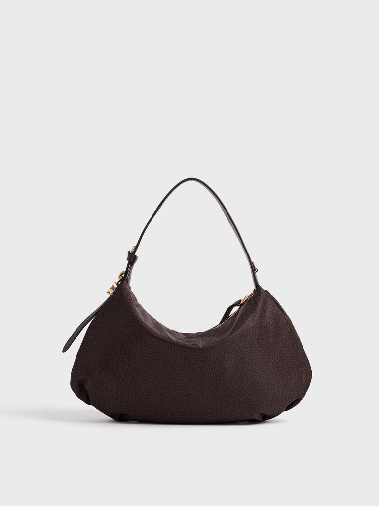 Borsa a mano in tessuto Op e Pelle - PRIVE BORSA HOBO SMALL - Borbonese