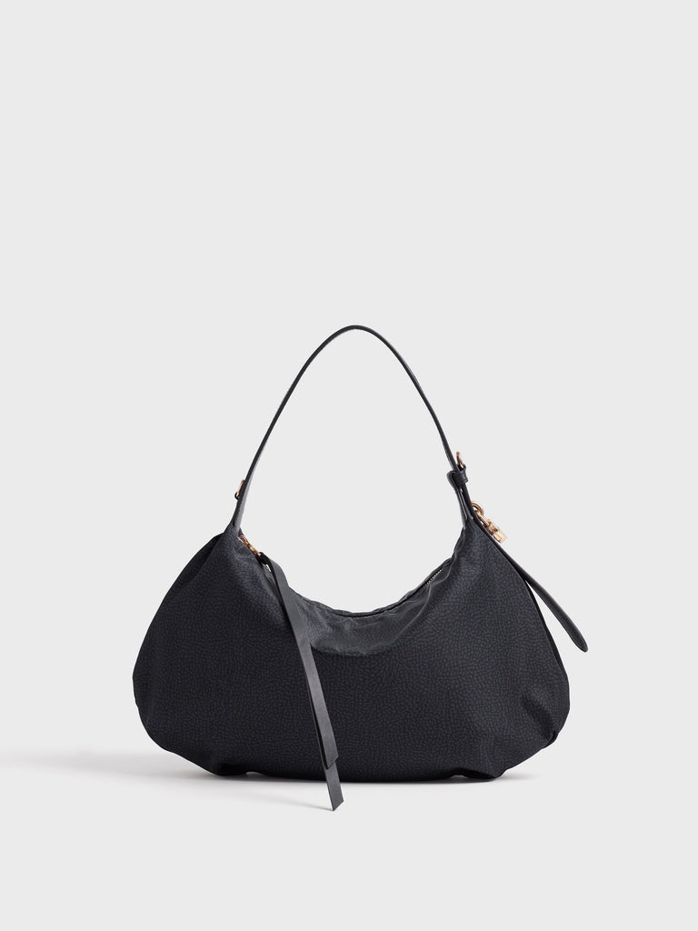 Borsa a mano in tessuto Op e Pelle - PRIVE BORSA HOBO SMALL - Borbonese