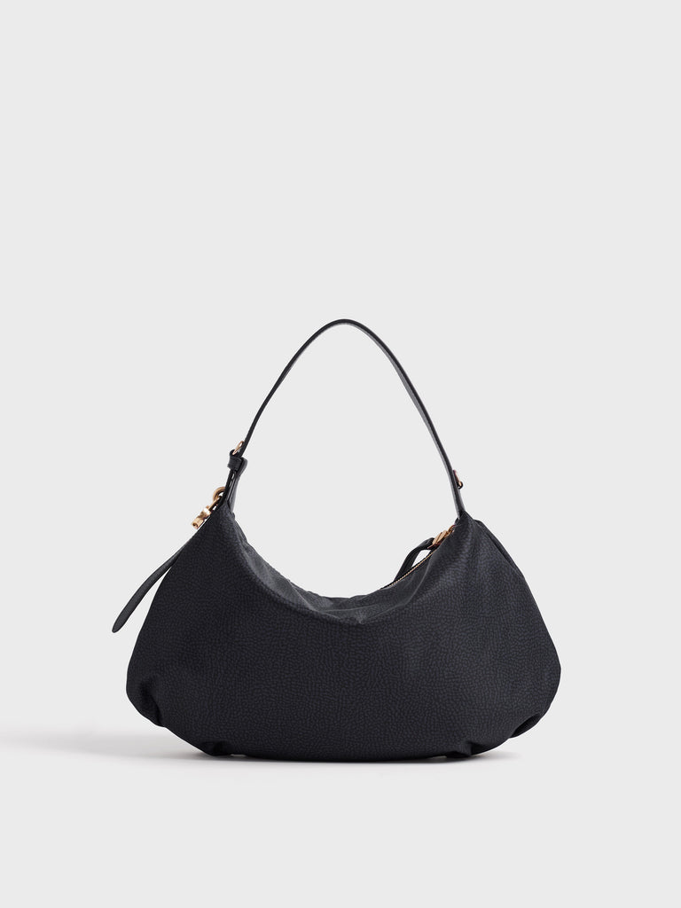 Borsa a mano in tessuto Op e Pelle - PRIVE BORSA HOBO SMALL - Borbonese