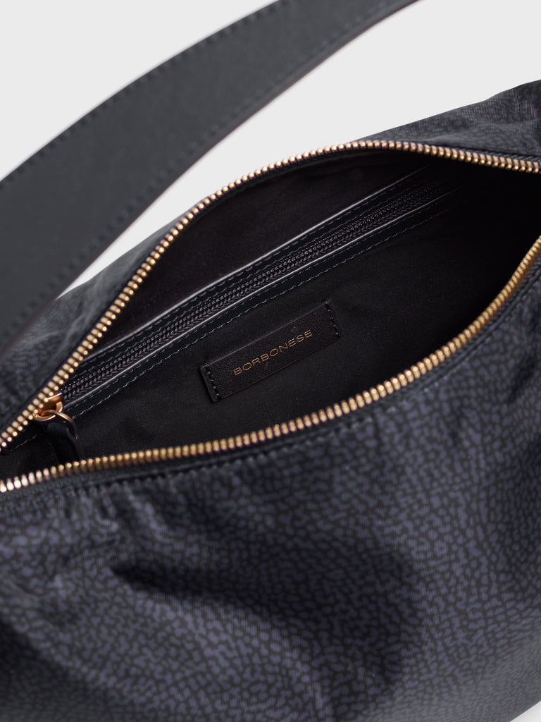 Borsa a mano in tessuto Op e Pelle - PRIVE BORSA HOBO SMALL - Borbonese