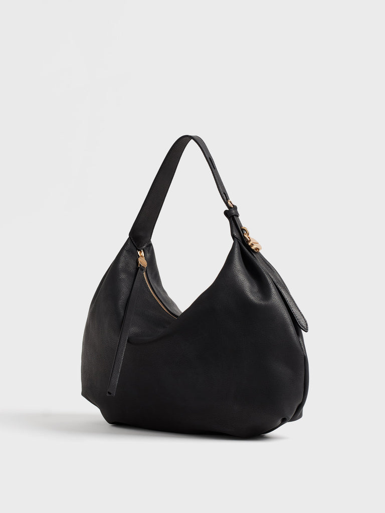 Leather shoulder bag - PRIVE HOBO BAG MEDIUM - Borbonese