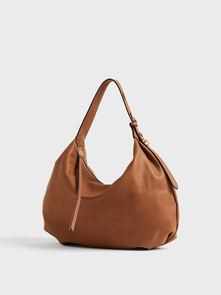Leather shoulder bag - PRIVE HOBO BAG MEDIUM - Borbonese