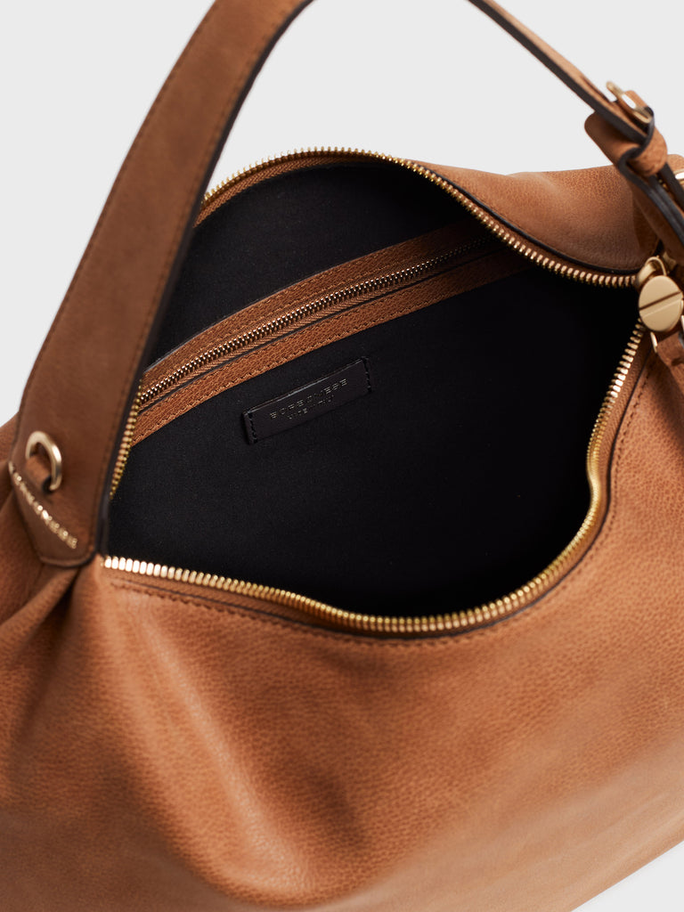 Leather shoulder bag - PRIVE HOBO BAG MEDIUM - Borbonese