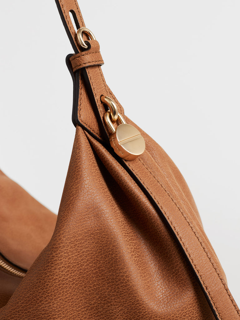 Leather shoulder bag - PRIVE HOBO BAG MEDIUM - Borbonese