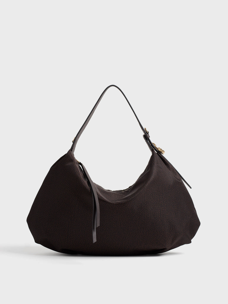 Borsa a spalla in tessuto Op e pelle - PRIVE BORSA HOBO MEDIUM - Borbonese