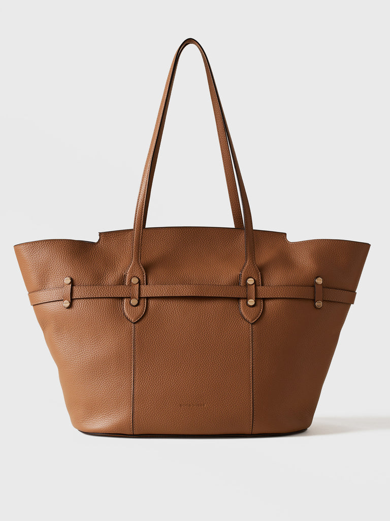 Leather shoulder bag - PREMIERE Shopping Bag Large - Borbonese