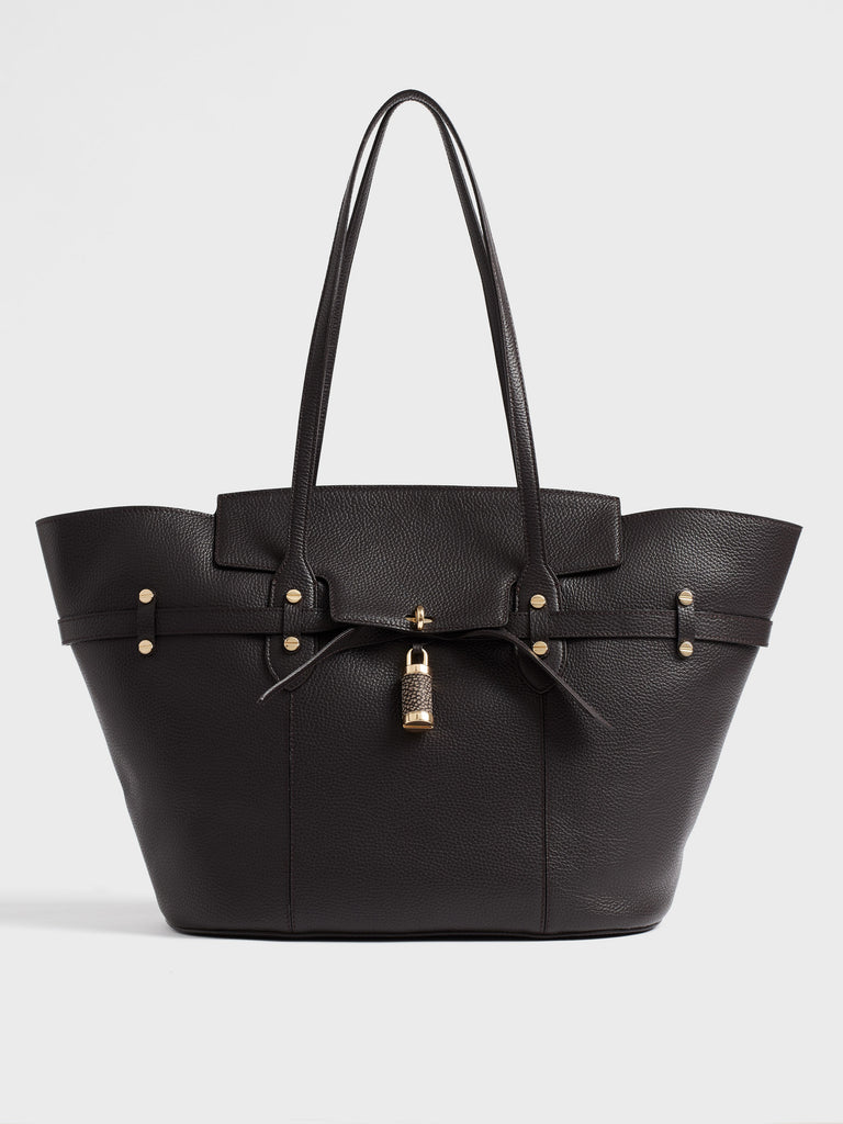 Leather shoulder bag - PREMIERE Shopping Bag Large - Borbonese