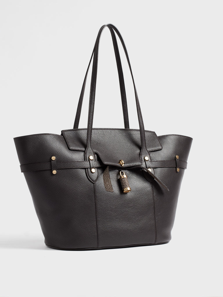 Leather shoulder bag - PREMIERE Shopping Bag Large - Borbonese